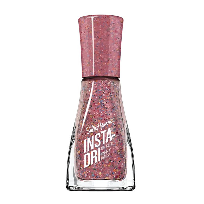 Sally Hansen Insta-Dri Nail Polish | Quick Dry, Long Lasting, Streak-Free Shine | Semi-Opaque, Glittery | 288 Confetti Pop | Pink Glitter Nail Color
