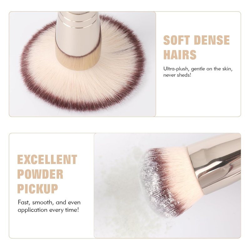 Skiennix Dual-Ended Foundation Brush - Pro-Grade Vegan Makeup Tool for Flawless Blending & Application