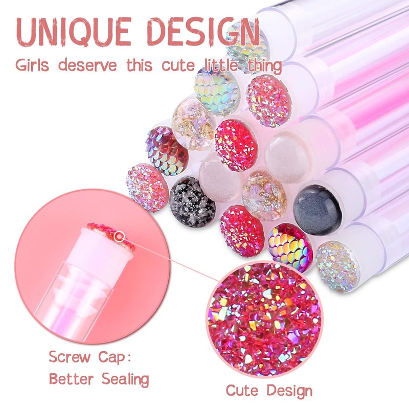 Eyelash Brush Set - 10pcs Lash Wands for Makeup & Eyelash Extensions | Diamond Color Cleaning Tools