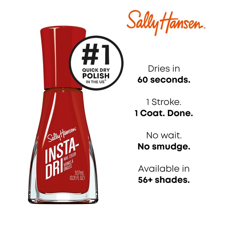 Sally Hansen Insta-Dri Nail Polish | Quick Dry, Long Lasting, Streak-Free Shine |Opaque, Glossy | 390 That's A-Blazing! | Fiery Orange-Red Nail Color