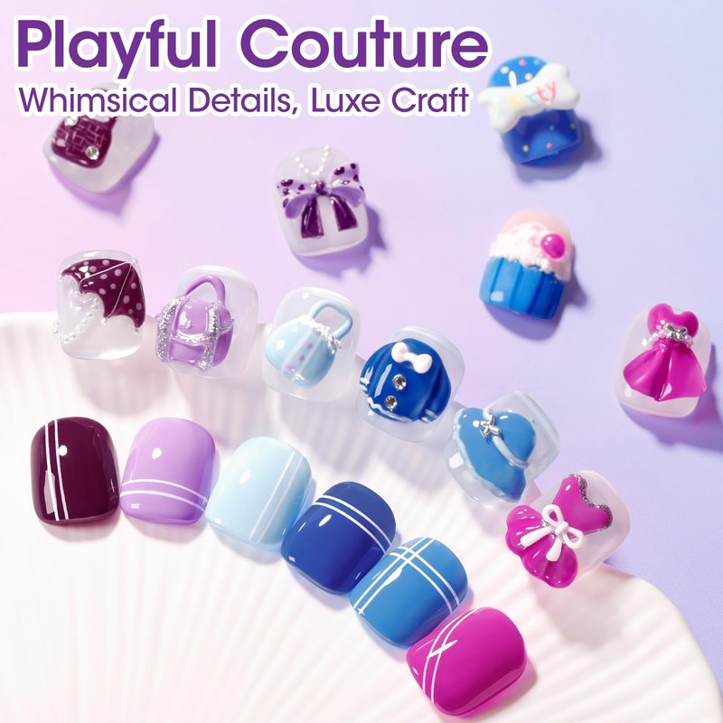 GELLEN Gel Polish Set, 6 Colors Purple Blue Gel Nail Polish Set, Lavender DarkBlue Periwinkle Nail Gel Colors Soak Off UV LED Lamp Cured for Nail Art Manicure DIY at Home, Violet to Blue