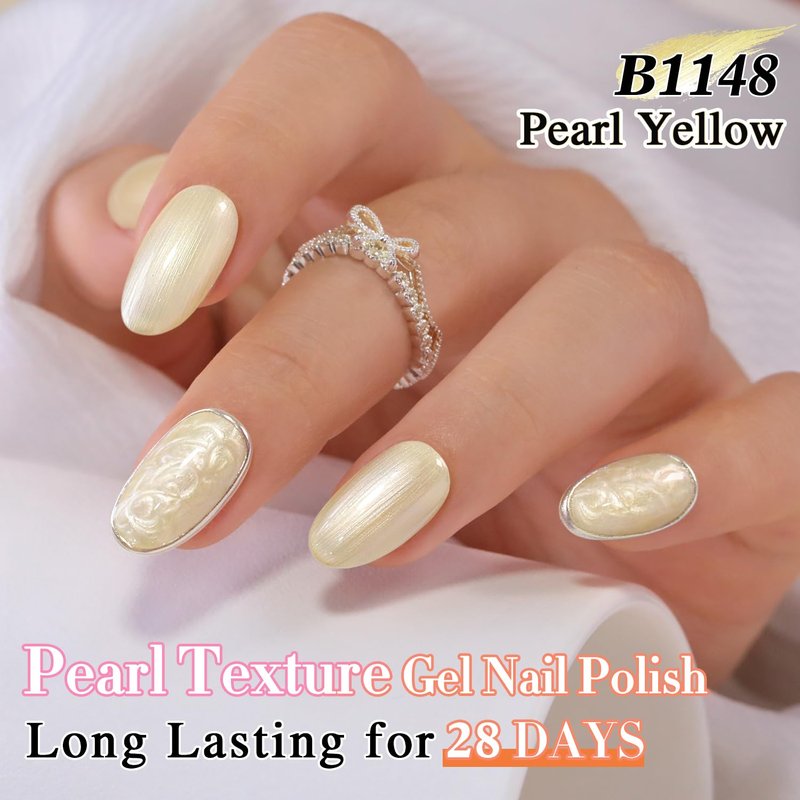 Double Rhythm 15ML Gel Nail Polish Pure Sheer Same Color Same Bottle Soak Off Gel Polish Art Manicure Salon DIY at Home for Women (Pearl Yellow-B1148)