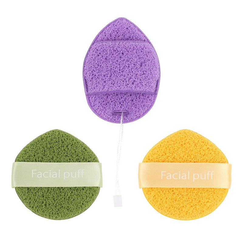 Facial Sponge, Raffaello Face Sponges for Cleansing and Exfoliating, Reusable Daily Cleansing Face Scrubber, Deep Cleanse & Dead Skin Removal 3 Pack