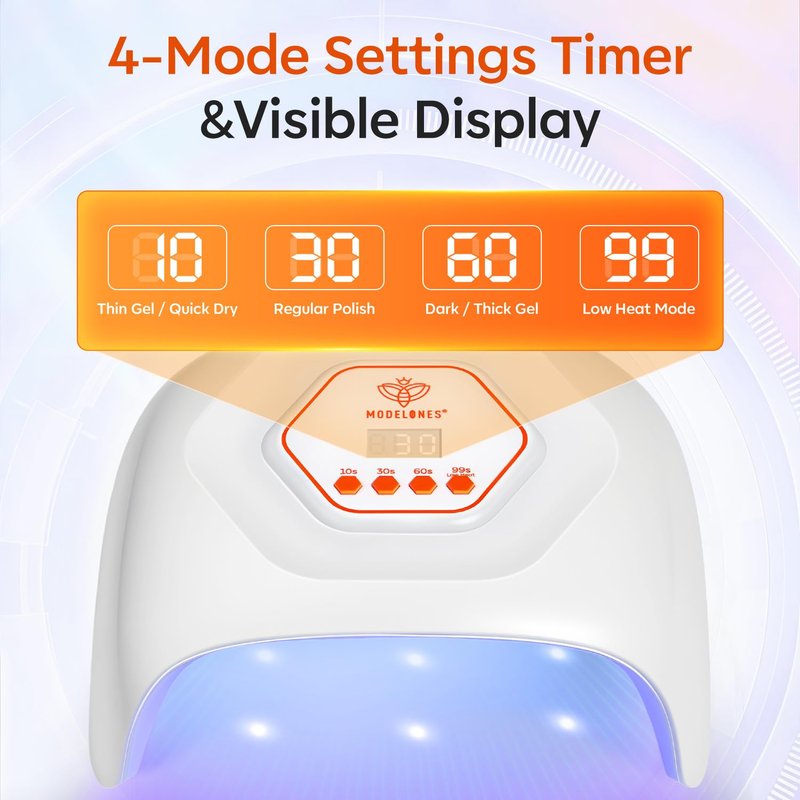 Modelones UV LED Nail Lamp, Light for Gel Nails Nail Dryer Gel Polish Fast Curing with 4 Timer Smart Sensor Nail Art Tools Manicure Kit Starter Friendly Gifts for Women Girls