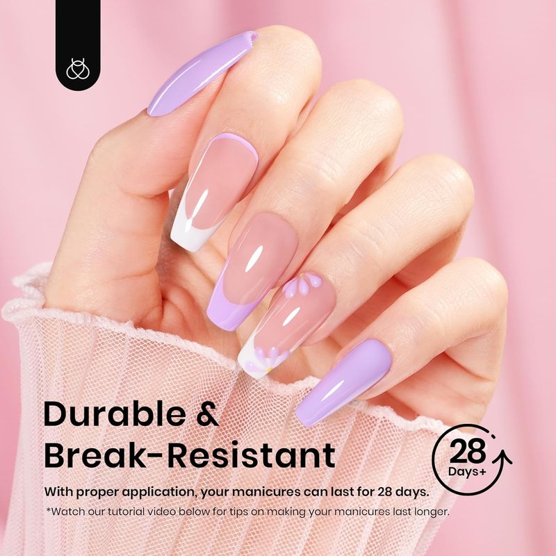 Beetles Gel Nail Tips - Medium Coffin 576PCS | Pre-Shaped Half Matte Full Cover Nails for DIY