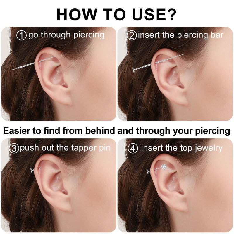 Gotumo 16G Flat Back Earrings Stud G23 Titanium Threadless Tragus Labret Cartilage Lip Medusa Conch Body Piercing Jewelry Hypoallergenic for Women Men(Gold)
