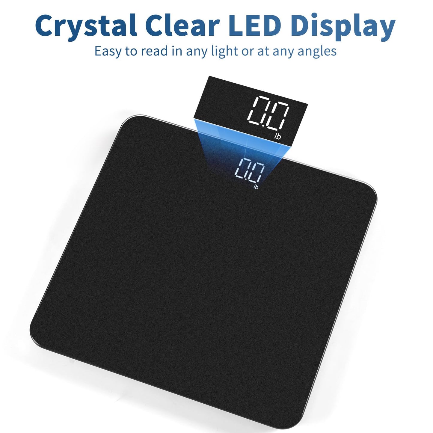 Vitafit Scale for Body Weight, Accuracy 0.1lb by Our Professional Weight Scale Factory Since 2001, Digital Bathroom Scales LED and Step On, 3xAAA Battery Included, 400lb/182kg, Spray Silver Black