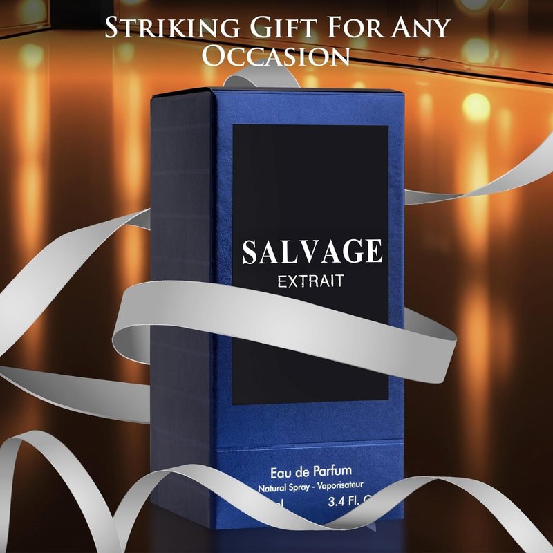 Salvage Extrait Eau De Parfum for Men Top Notes of Grapefruit & Heady Spices Base Notes of Lavender Essence & Rich Wood Cologne for Everyday Wear, Work Days, Romantic Date Elegant 100ml Bottle