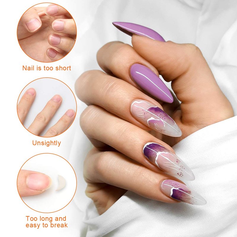 200 PCS Nail Forms for Builder Gel, AHIER Self-adhesive Nail Extension Forms for DIY at Home Professional Nails Art Supplies