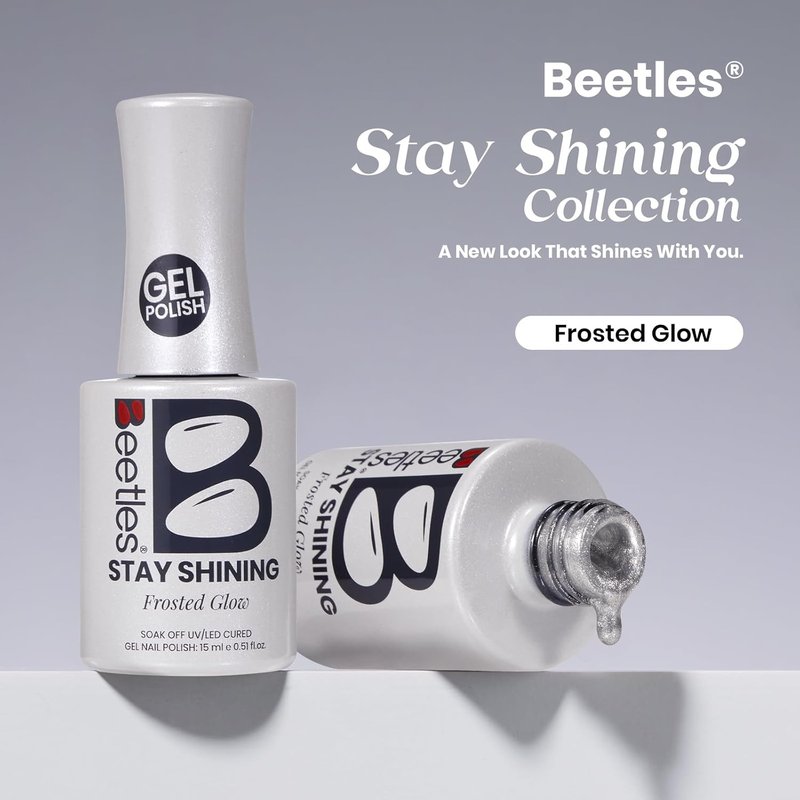 Beetles Silver Cat Eye Gel Nail Polish - 15ML Frosted Glow Glitter for Stunning DIY Manicures | Soak Off UV Velvet