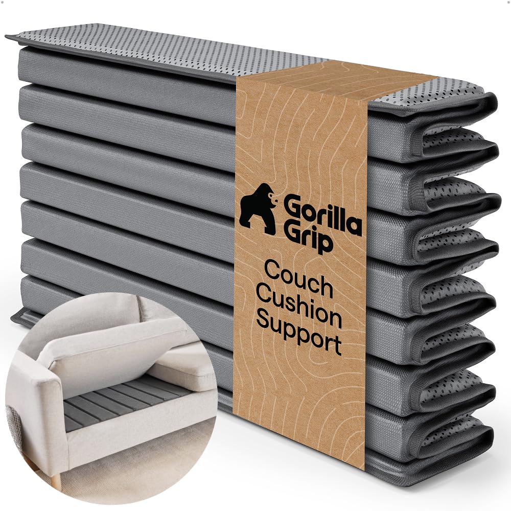 GORILLA GRIP Heavy Duty Couch Cushion Support Board to Fix Sagging Sofas, 21.5 x 54 Loveseat Slip Resistant Thick Boards Add Strong Seat Supports, Replacement Stuffing Firmer Couches Accessories, Grey