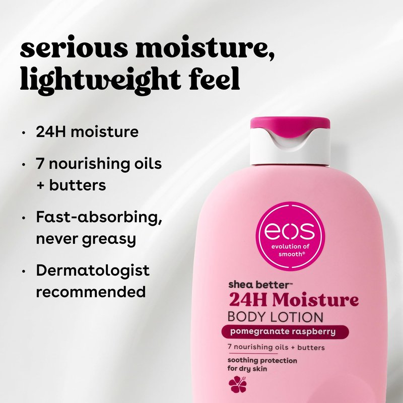 eos Shea Better Body Lotion Set- Vanilla Cashmere & Pomegranate Raspberry, 16 fl oz, 2-Pack