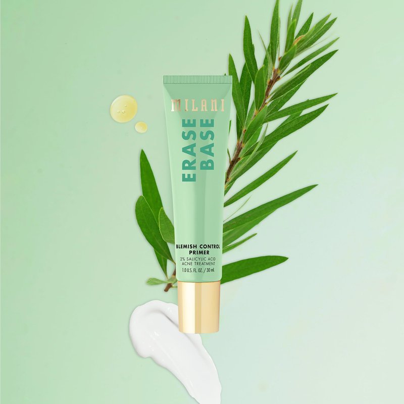 Milani Face Primer for Makeup - Erase Base Blemish Control Primer with 2% Salictlic Acid to help Control Blemishes, 1.0 Fl. Oz