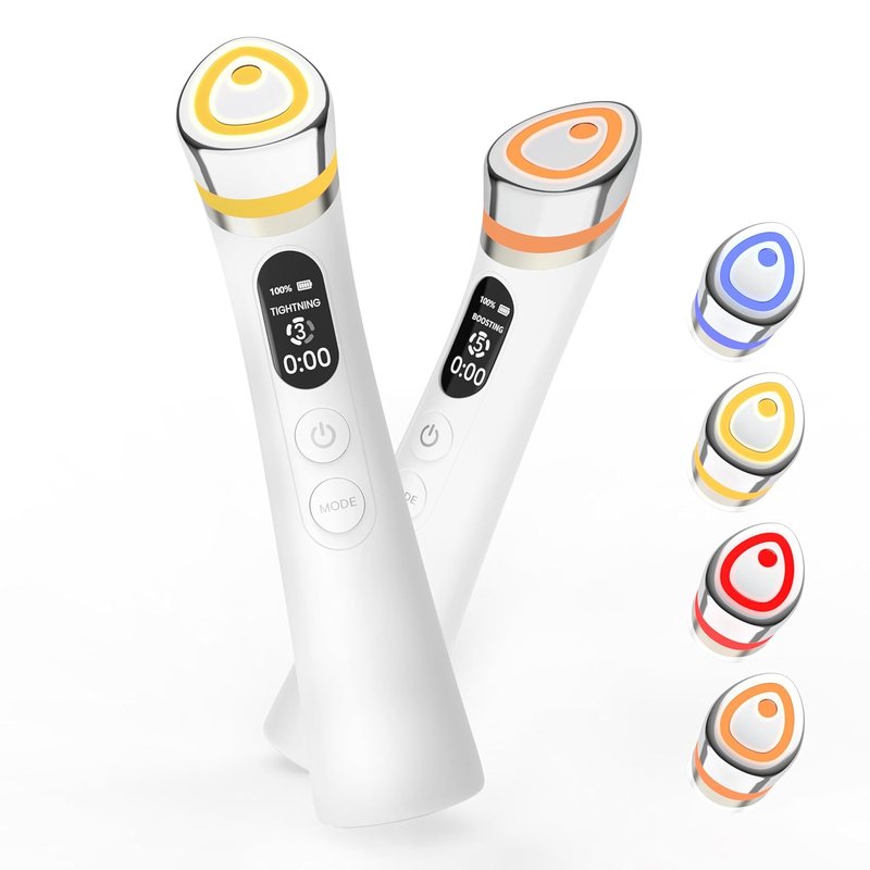 Face Lift Device - 8-in-1 Skin Tightening & Lifting Tool | LED Light Therapy for Wrinkles, Spa-Grade Facial Massager (White)