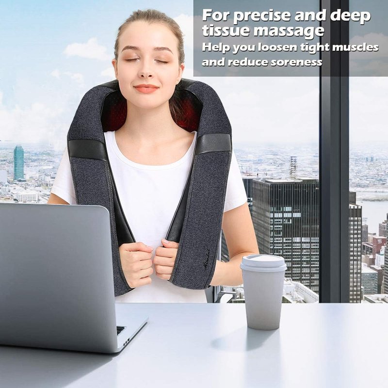 Mirakel Neck Massager - Deep Tissue Pain Relief Shiatsu with Heat | Perfect Father's Day Gift for Dad & Husband