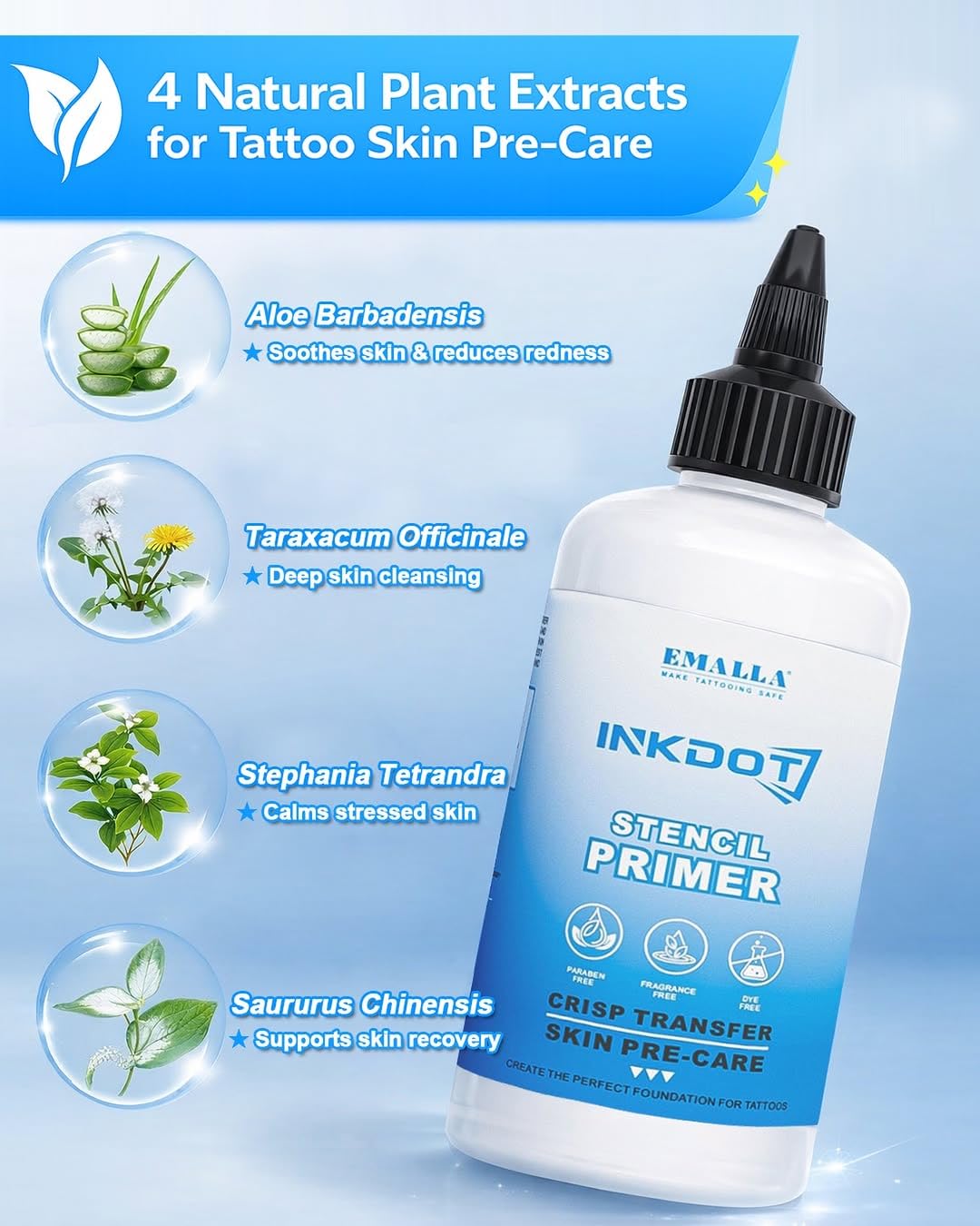 Tattoo Stencil Gel 8.46oz Large Size Professional Transfer Gel for Clear & Long-Lasting Transfers, Quick-Dry, High Adhesion,Gentle on Skin for Tattoo Artists and Beginners
