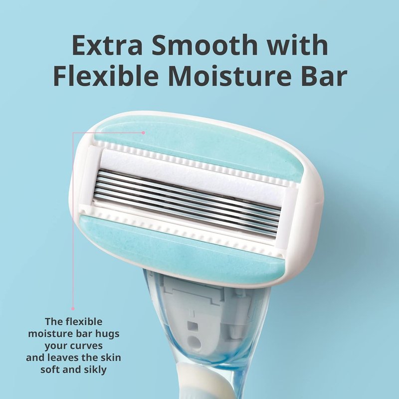 DORCO EVE5 Women's Razor - 1 Handle & 4 Long-Lasting Blade Refills | Smooth Shaving Experience