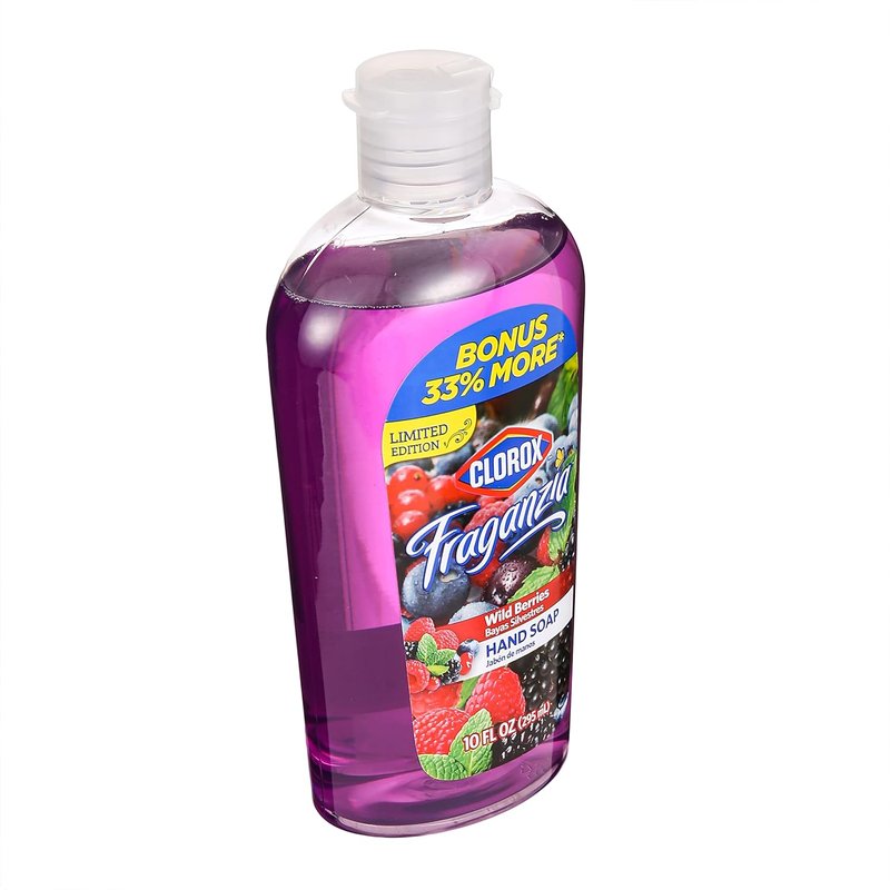 Clorox Fraganzia Liquid Hand Soap - Wild Berries Scent | 10 Fl Oz, Softens Hands & Cleans Dirt