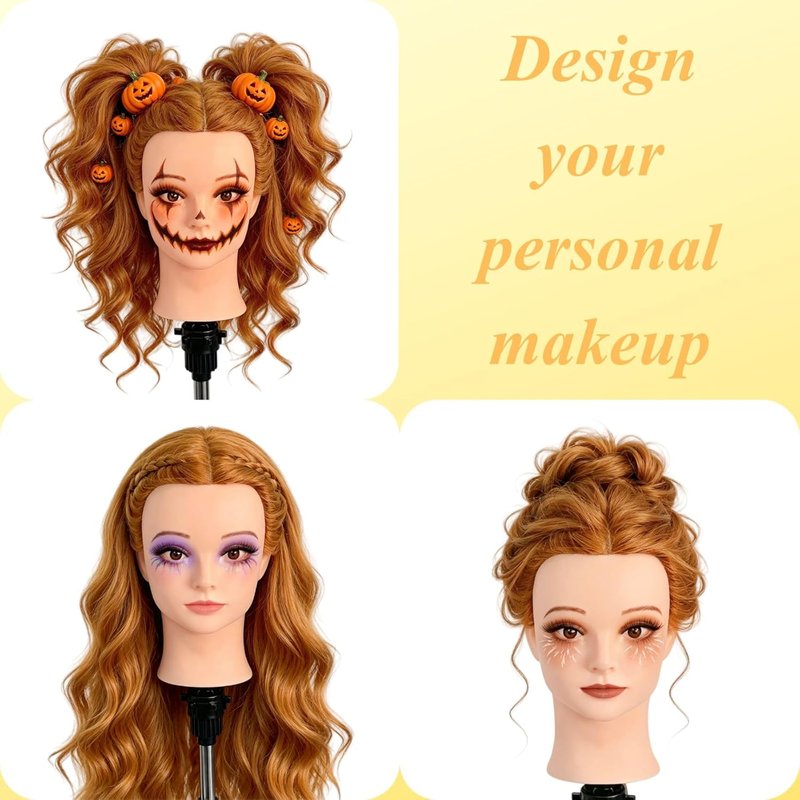 Skiennix Mannequin Head - 28" Hair Styling Practice Doll for Makeup, Cutting & Braiding