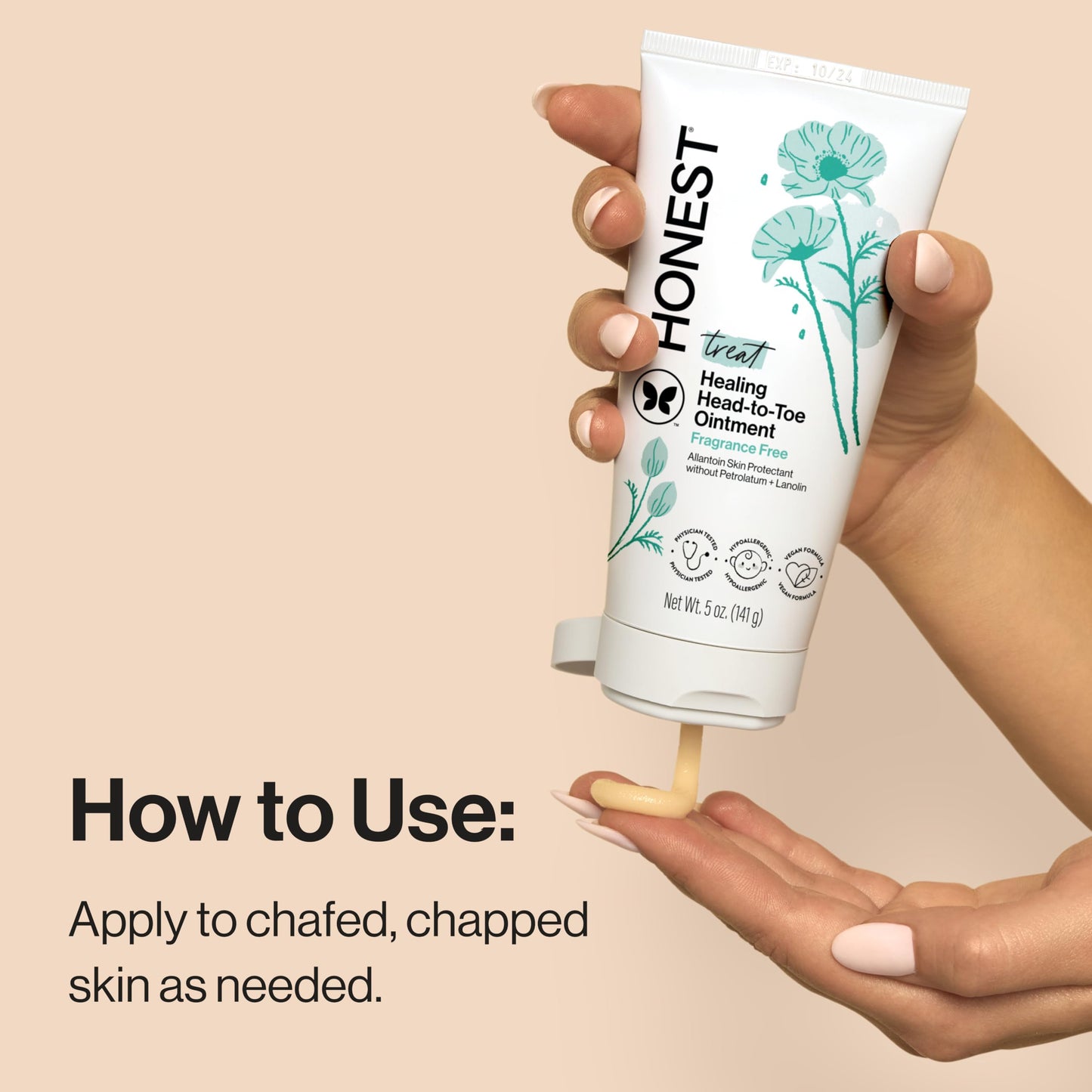 The Honest Company Head to Toe Multi-Purpose Healing Ointment, Safe for Sensitive Skin, Hypoallergenic, Fragrance-Free, Vegan, 5 oz