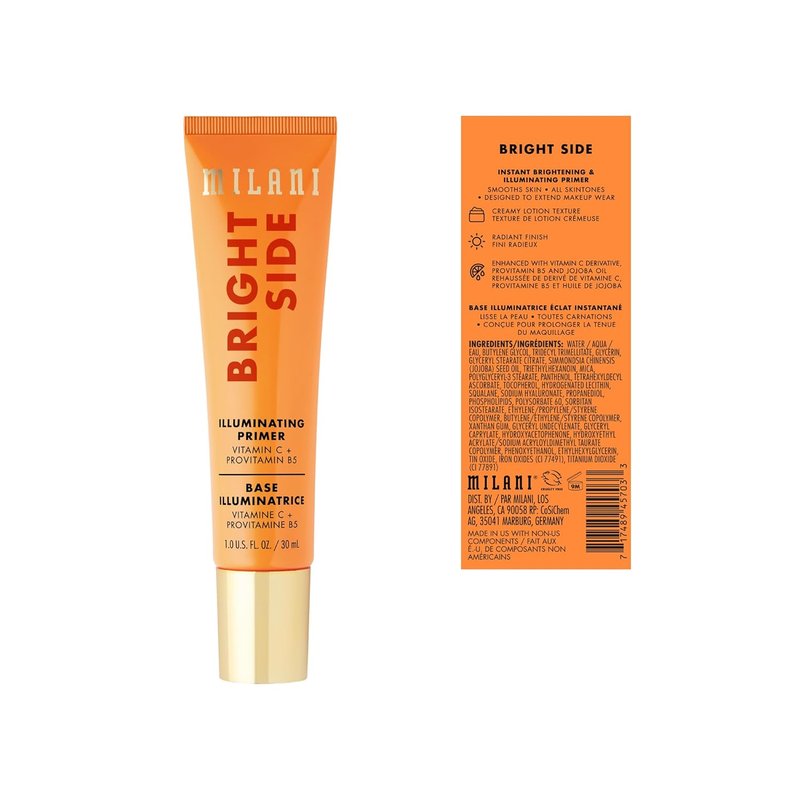 Milani Face Primer - Brightening & Illuminating Makeup Primer with Vitamin C, Squalane & Jojoba Oil | 1 Fl. Oz