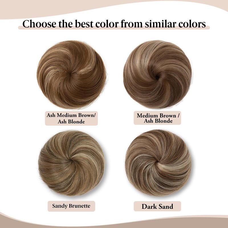 SARLA Donut Chignon Hair Bun Extension Clip in Ballerina Synthetic Hairpieces Updo Hair Piece For Women Lady Q3