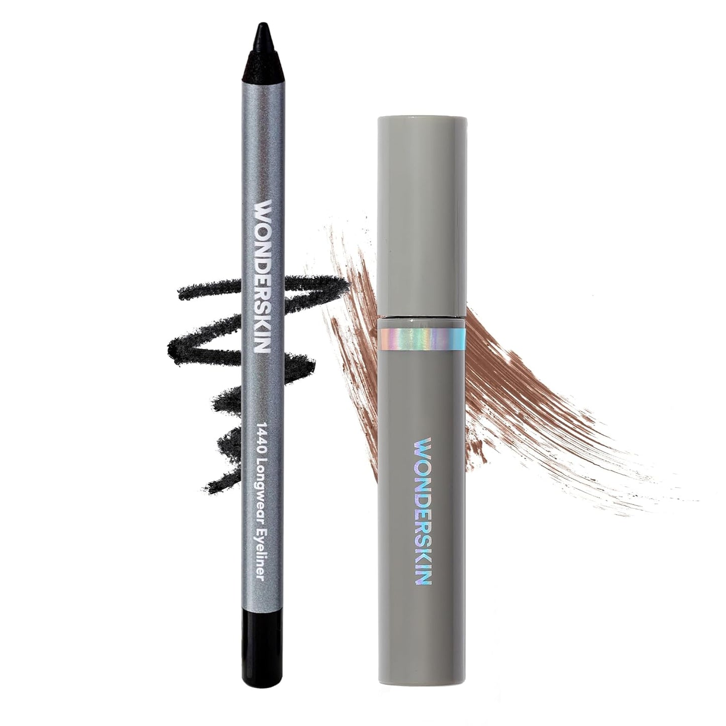 Wonderskin 1440 Eyeliner - Waterproof & Smudge-Proof Liquorice Shade | Long-Lasting Brow Stain & Go Masque (Brunette)
