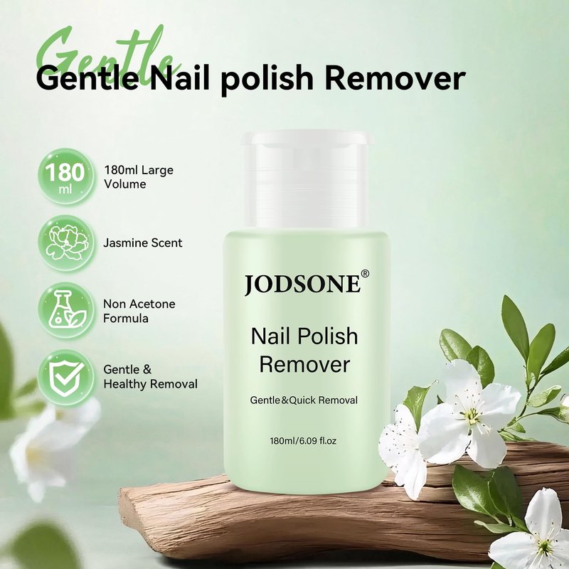 Nail Polish Remover - Jasmine Scent Non-Acetone Formula with Vitamin E & Aloe | 6.09 Fl. Oz, Gentle Daily Use