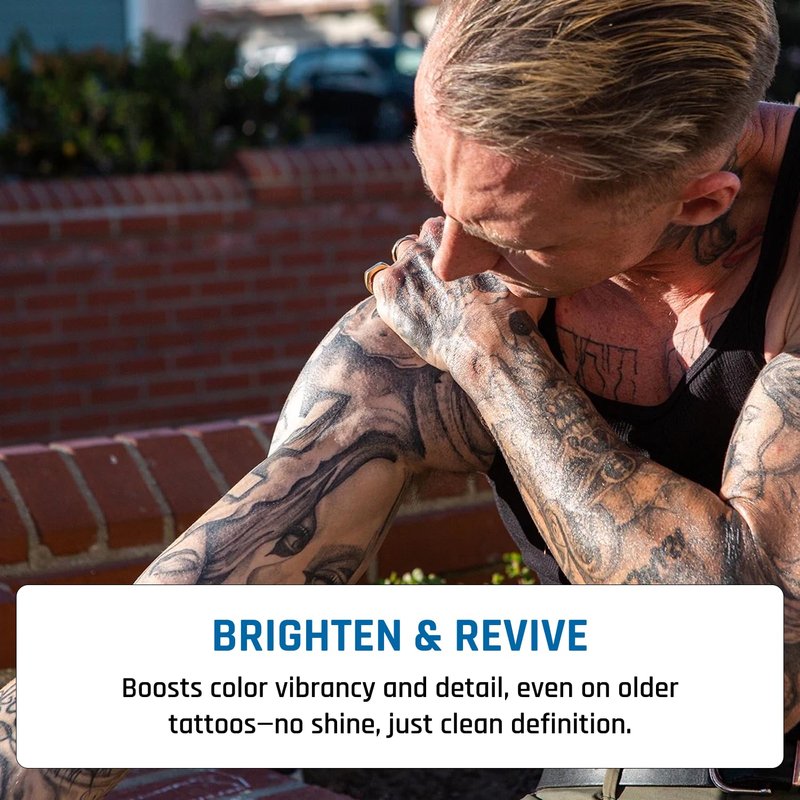 Derm Dude Tattoo Aftercare Brightening Balm | Moisturizing Balm to Heal Protect & Rejuvenate New & Existing Tattoos | Non-Greasy Formula with Dragon's Blood, Shea Butter & St John's Wort, Citrus 2oz
