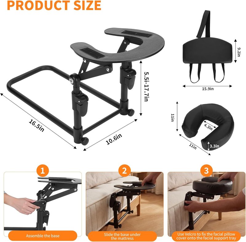 Skiennix Massage Headrest - Adjustable Face Cradle for Home Use | Ideal for Post-Surgery Comfort