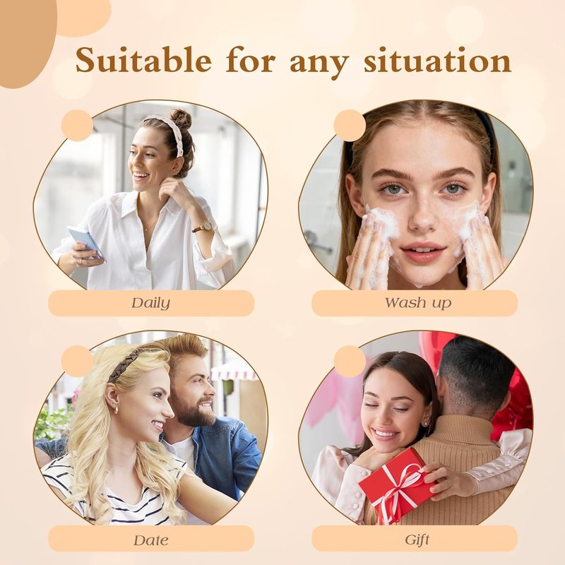 Auseibeely Zig Zag Headbands for Women - Non-Slip Satin Braided Hair Accessories | 3 Pcs Set