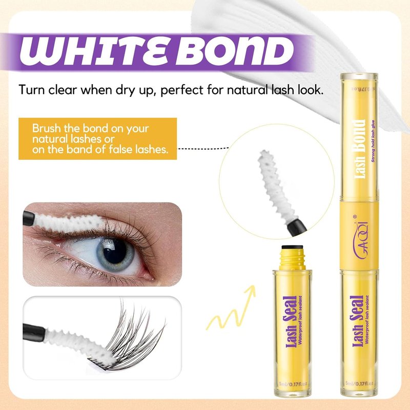 GAQQI Lash Bond and Seal | Black and White Adhesive for Long-Lasting Lash Extensions