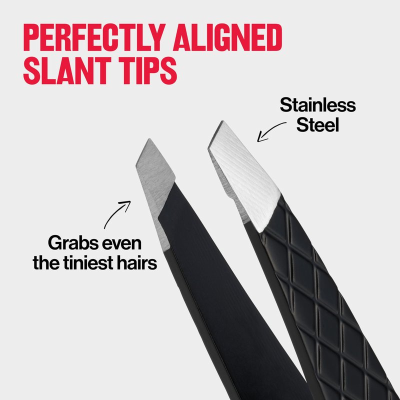Revlon Expert Slant Tweezer, High Precision For an Easy Hair Removal, Made With Stainless Steel, 1 Count (Pack of 12)