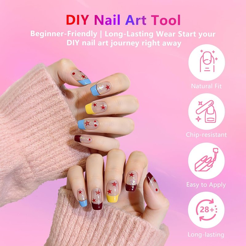BETE Medium Almond Clear Acrylic Nail Tips - 224 Pcs in 16 Sizes | Pre-Shaped Strong Press-On Nails for DIY Manicure