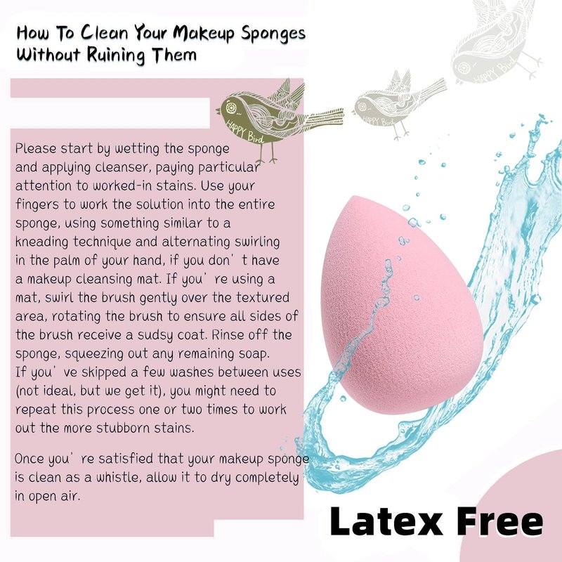 ABC Glow Beauty Blender Sponge Set – 8-Pack | Flawless Makeup Application | Latex-Free, Ultra-Soft, Reusable Makeup Sponges with Travel Case | For Liquid, Cream & Powder (Pink)