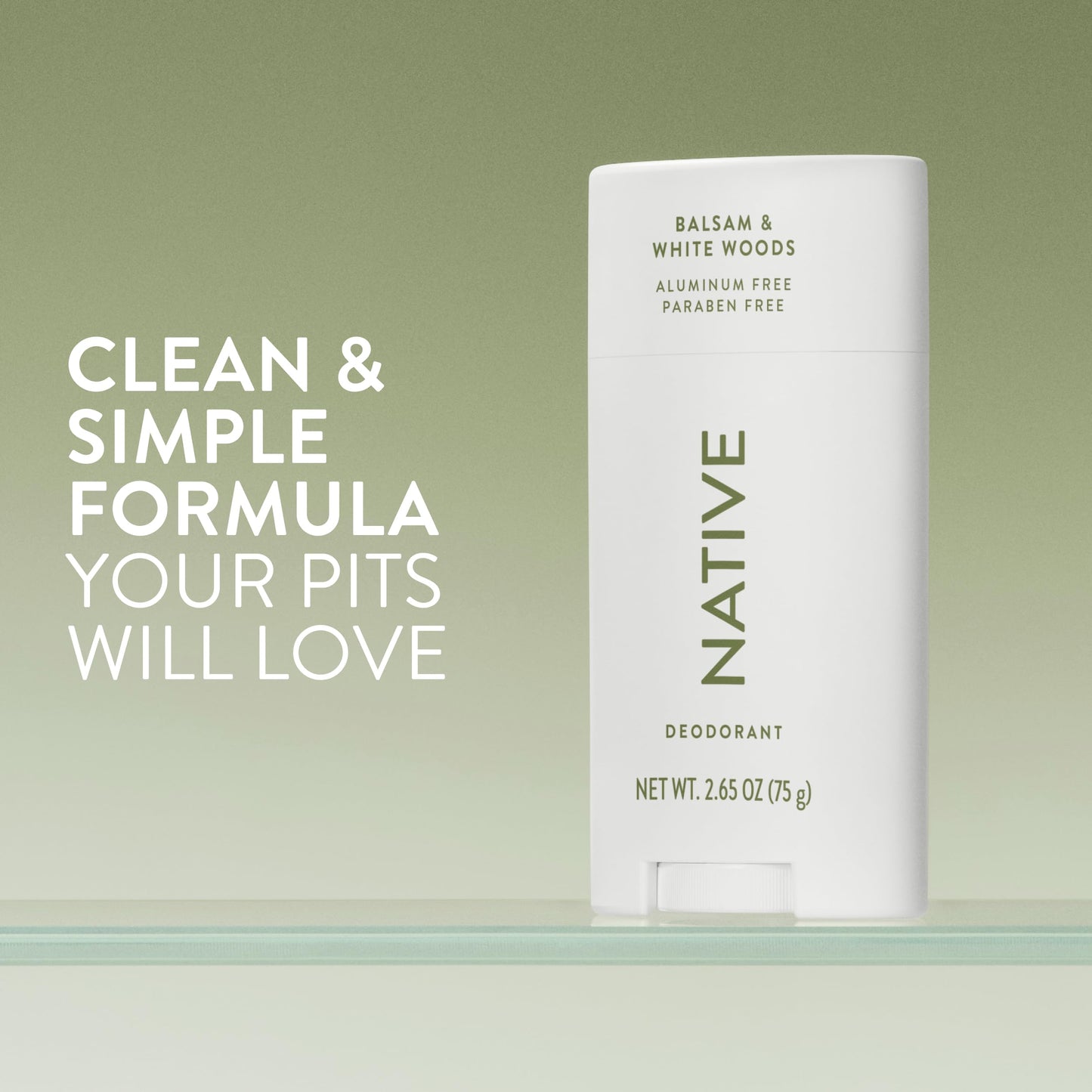 Native Deodorant Contains Naturally Derived Ingredients, 72 Hour Odor Control, Deodorant for Women and Men, Aluminum Free, Balsam & White Woods 2.65oz