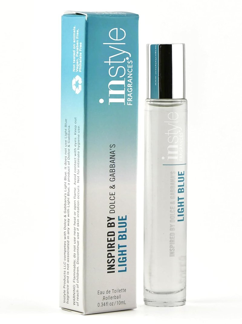 Inspired by Dolce & Gabbana Light Blue | Women's Vegan Eau de Toilette Rollerball - 0.34 Fl Oz, Paraben & Phthalate Free