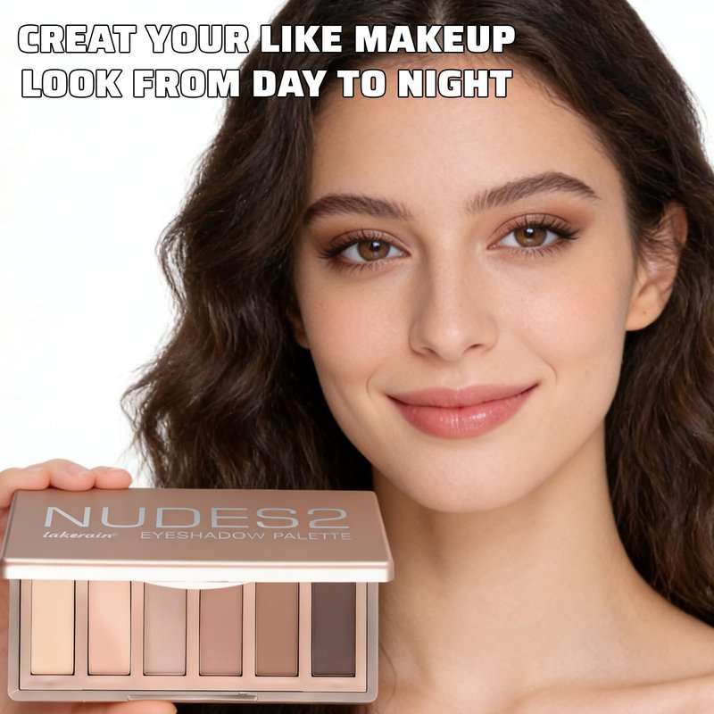 LYNEMOGA 6 Matte Nude Shadows,Mini Eyeshadow Palette for Women Girls, Multi-Use Powder for Eye, Contour Brows, Long-lasting Neutral Eye Shadows Waterproof Smokey Professional Makeup Kit