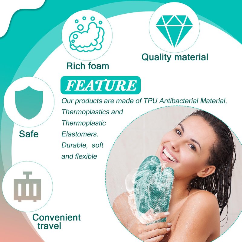 Karenhi 2 Pcs Honeycomb Exfoliating Glove Bath Mitt Body Spa Scrubber, Honeycomb Exfoliator Glove for Body Shower, Scrubber Sponge Shower Loofah, Quick Drying(Green,Pink)