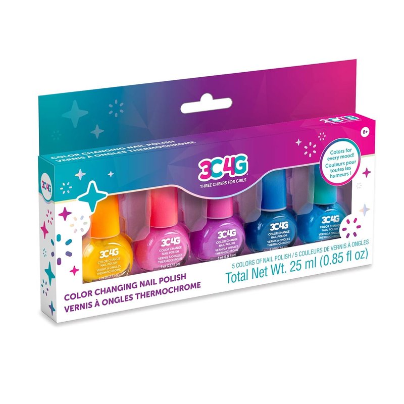 3C4G Make It Real Color Changing Nail Polish Set - 5 Non-Toxic Magical Shades for Fun DIY Manicures