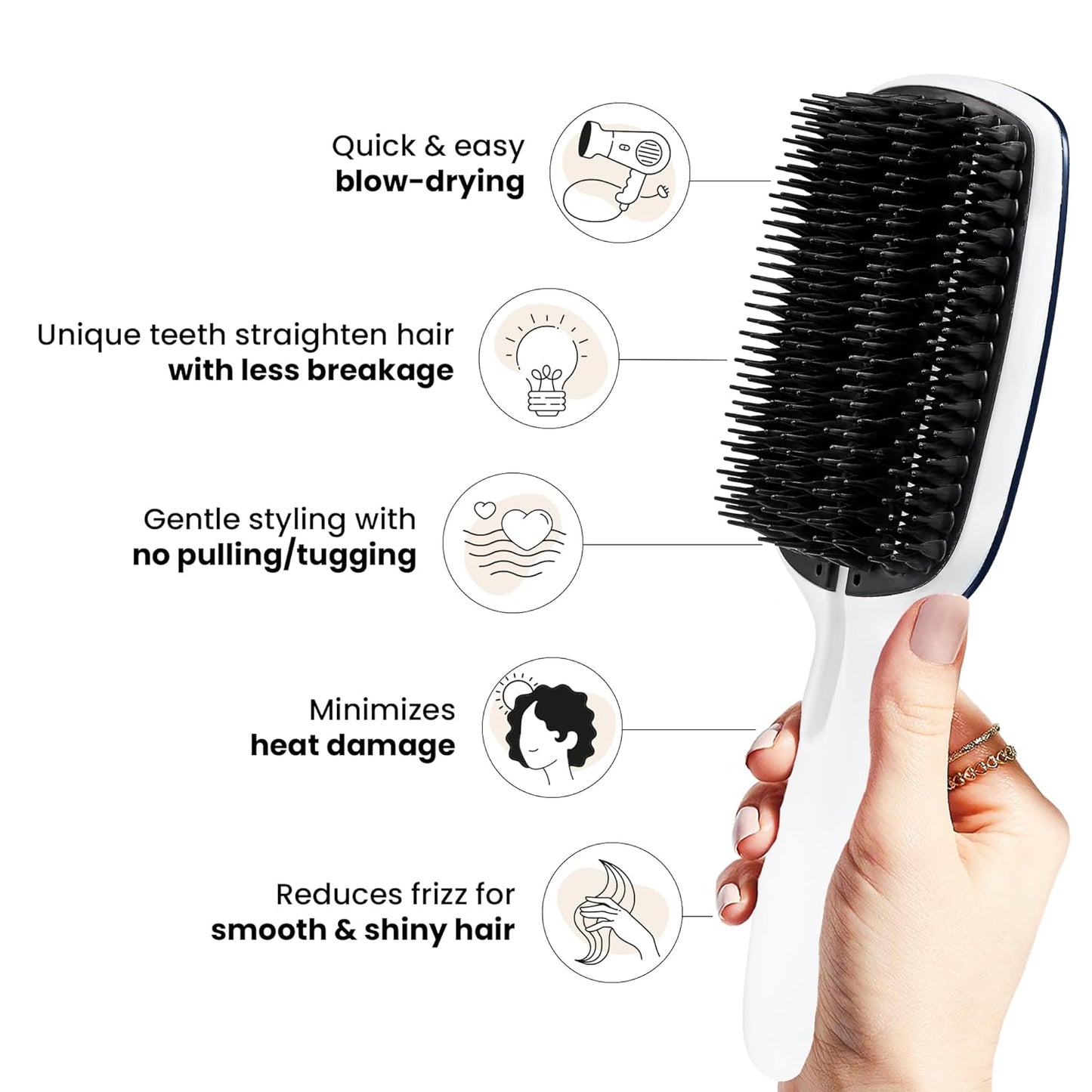 Tangle Teezer - Blow Styling Smoothing Tool for Medium & Long Hair - Gentle Fast Drying | Full Size