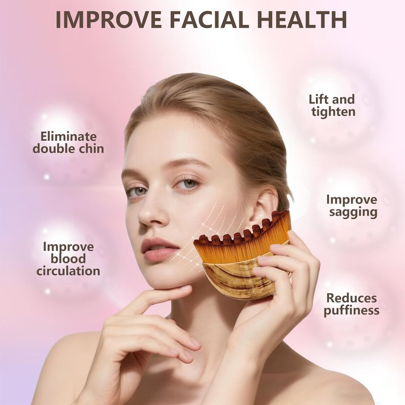 Lymphatic Contour Face Brush, Super Soft Manual Lymphatic Drainage Massager for Sculpting, Relieve Fatigue & Reduce Puffiness, with Portable Case Suitable for Facial Cleansing and Massage (1-PCS)