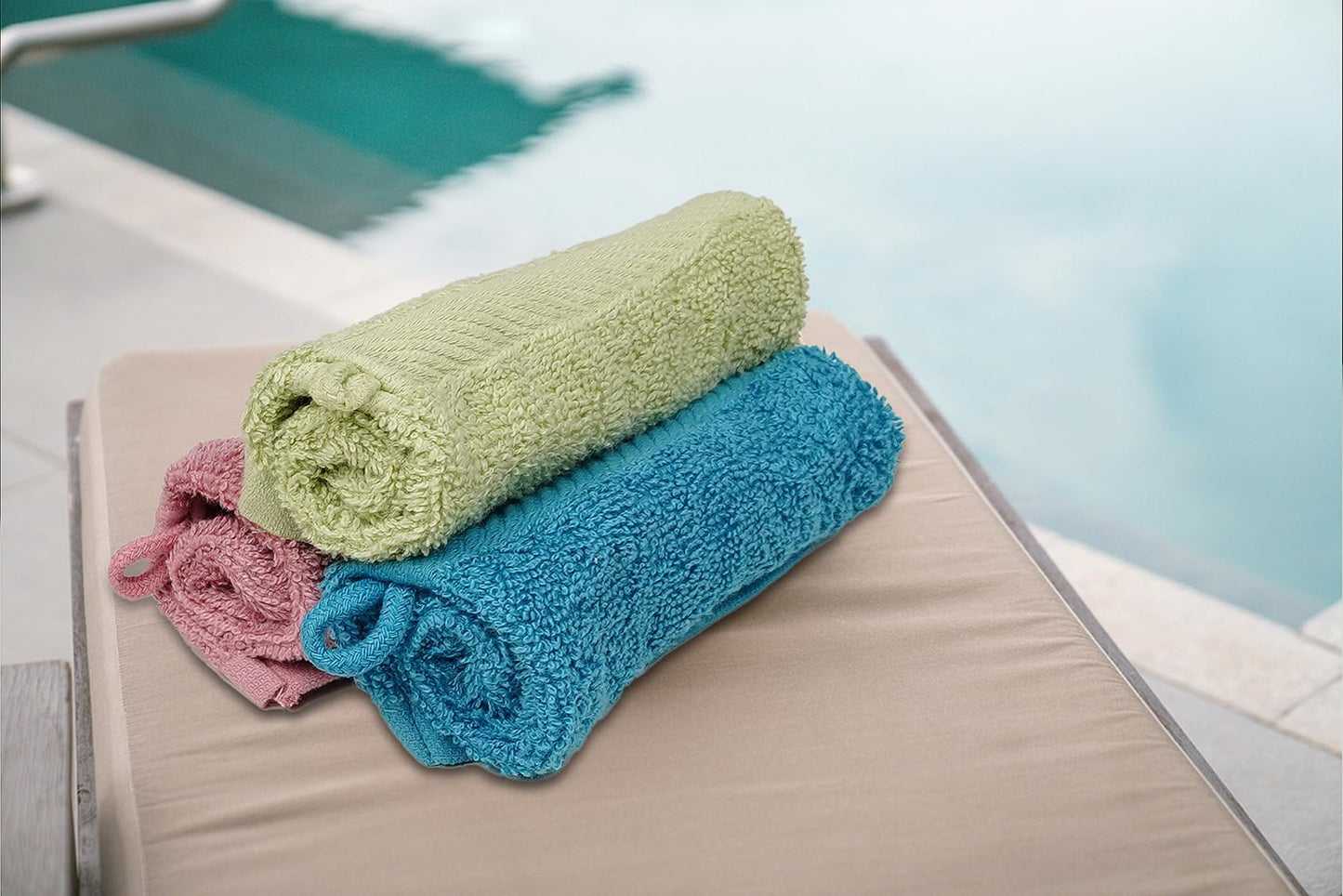 ZUPERIA Premium Bath Mitts - Pack of 6 (6 x 9 Inches) - 100% Cotton European Style Washcloths with Loop - Super Soft and Absorbant Bath Washcloths (Grey/White, 12 Pack)