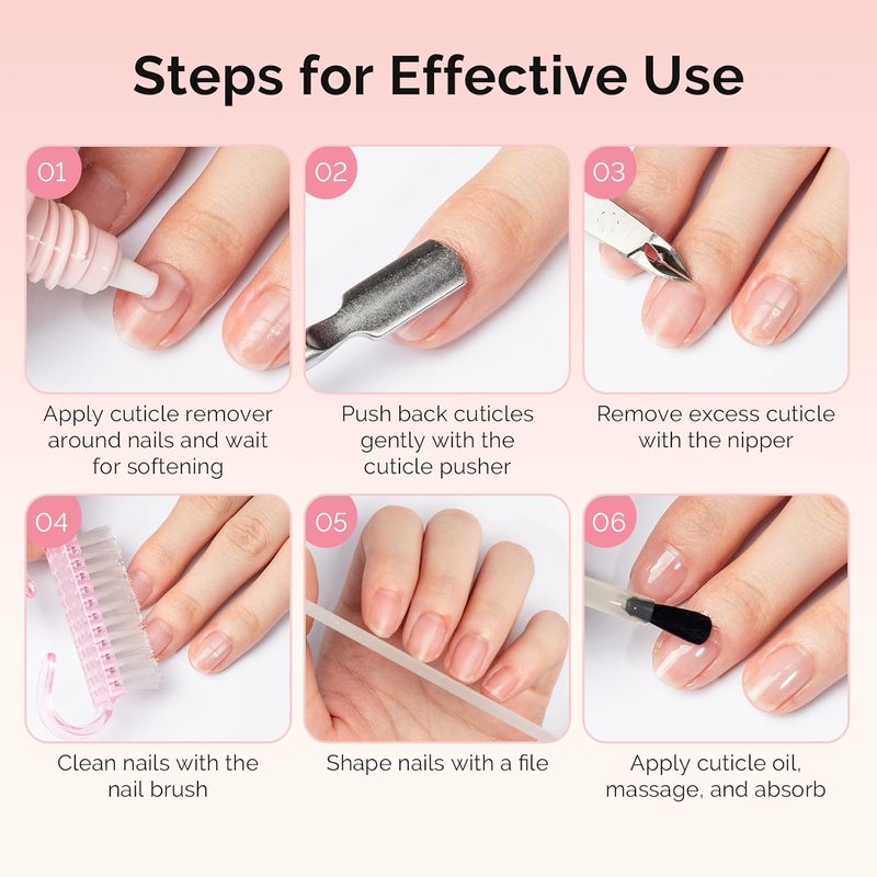 MelodySusie Cuticle Remover Kit - 60g Cream, 15ml Oil, Trimmer & Nail File for Perfect Manicure