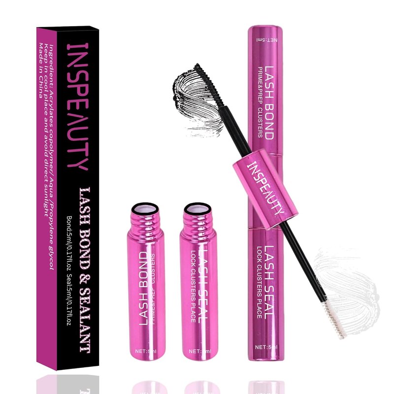 Lash Cluster Glue - 2-in-1 Bond and Seal for Eyelash Clusters | Waterproof, Strong Hold, 5ml + 5ml