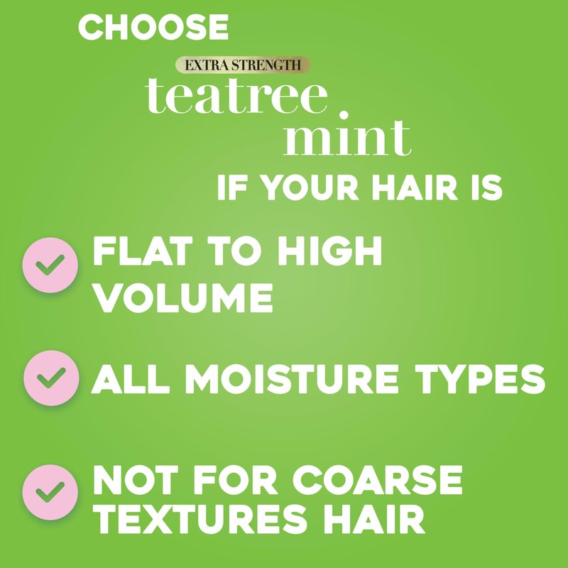 OGX Extra Strength Refreshing Scalp + Teatree Mint Conditioner, Invigorating Conditioner with Tea Tree & Peppermint Oil & Witch Hazel, Paraben-Free, Sulfate-Free Surfactants, 13 fl oz