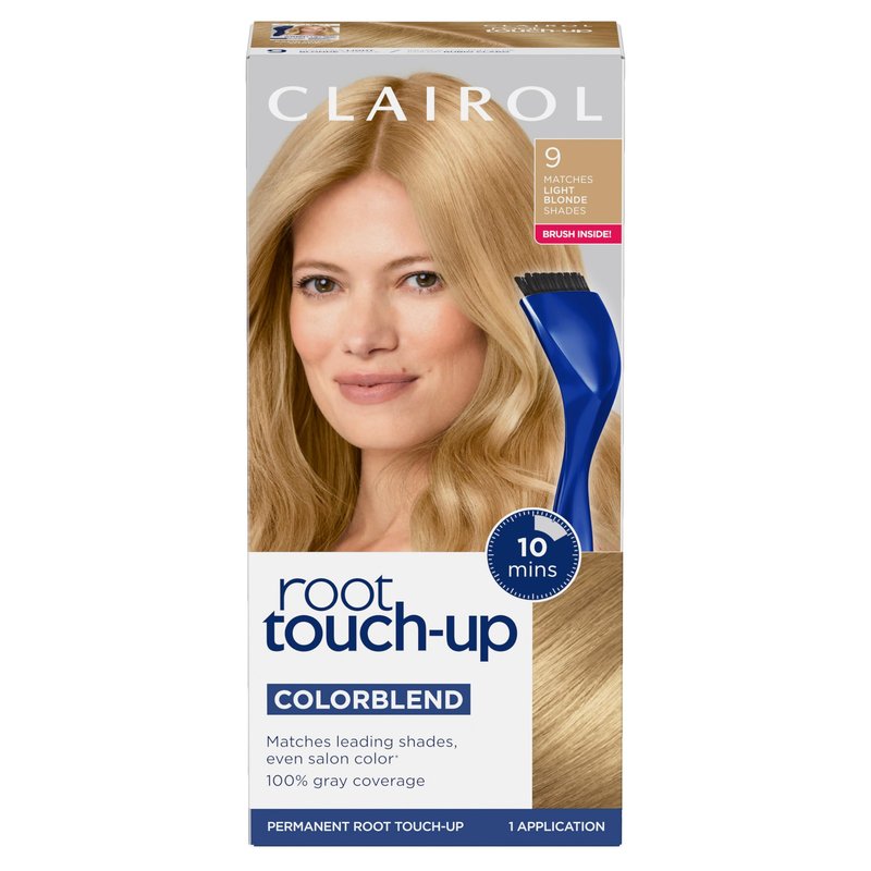 Clairol Root Touch-Up by Nice'n Easy Permanent Hair Dye, 9 Light Blonde Hair Color | 100% Gray Coverage | Easy Brush Application | Matches Professional Salon Shades | Pack of 1