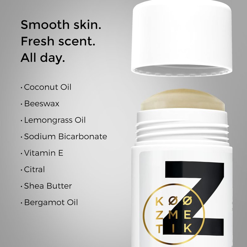 100% Natural Deodorant for Everyday | Aluminum Free | Chemical Free | Long-Lasting Odor Protection | Lemongrass & Bergamot for Daily Freshness | Cruelty-Free | Z KØØZMETIK 1.7oz