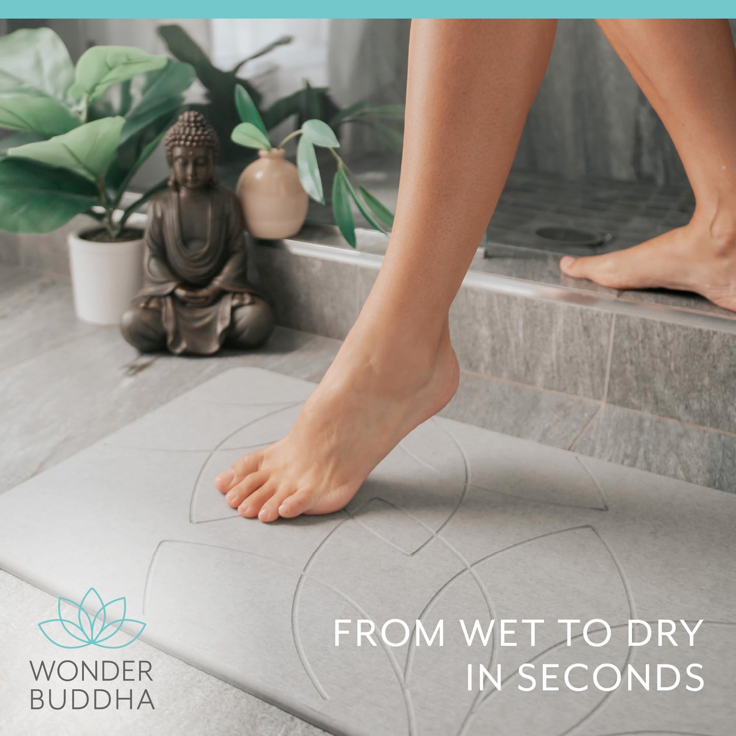 Houseify Wonder Buddah Stone Bath Mat (Lotus)