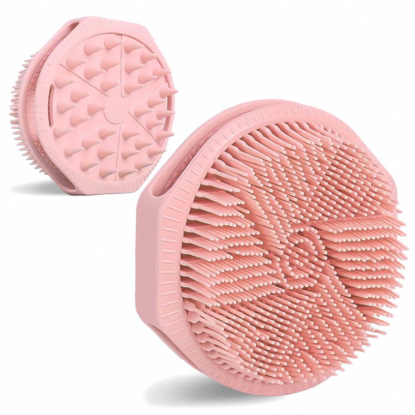 OTHIX Dual-Sided Silicone Body Scrubber -Silicone Loofah 2 in 1 Body Scrubber Exfoliator ＆ Scalp Massager for Shower, All Skin Type, Lather Well, Easy to Clean, 1pc (Pink)